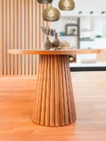 Acantus Natural Ahşap Yemek Masası 110x110 - Görsel 8