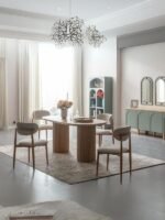 Alva Bohem Natural Ahşap Masa Sandalye Takımı 80x180