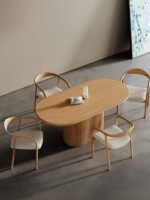 Apolena Oval Ahşap Yemek Masası 80x160