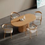 Apolena Oval Ahşap Yemek Masası 80x160 - Görsel 3