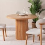 Arya Yuvarlak Ahşap Bohem Masa 100x100