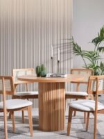 Arya Yuvarlak Ahşap Bohem Masa 130x130 - Görsel 8