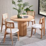 Arya Yuvarlak Ahşap Bohem Masa 130x130 - Görsel 10