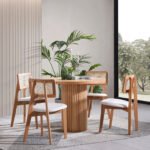 Arya Yuvarlak Ahşap Bohem Masa 130x130 - Görsel 12