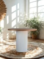 Arya Yuvarlak Ahşap Bohem Masa 130x130 - Görsel 20