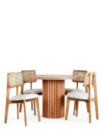 Aspendos İskandinav Natural Ahşap Masa Sandalye Takımı 90x90 - Görsel 7