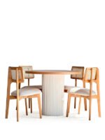 Aspendos İskandinav Natural Ahşap Masa Sandalye Takımı 90x90 - Görsel 15