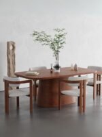 Barocco İtalyan Still Oval Ahşap Yemek Masası 100x200 - Görsel 8