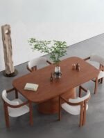 Barocco İtalyan Still Oval Ahşap Yemek Masası 100x200 - Görsel 9