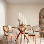 Berlin Natural Ahşap Masa Sandalye Takımı 100x100