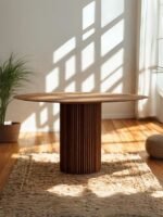 Breeze Yuvarlak Ahşap Bohem Masa 130x130 - Görsel 2