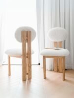 Coco İskandinav Teddy Natural Ahşap Bohem Sandalye - Görsel 2