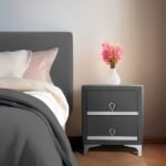 Doppia Linea Silver Komodin, İki Çekmeceli