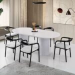 Echo İskandinav Oval Ahşap Bohem Masa 90x160