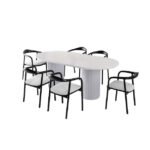 Echo İskandinav Oval Ahşap Bohem Masa 90x160 - Görsel 3