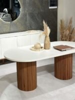 Echo İskandinav Oval Ahşap Bohem Masa 90x160 - Görsel 8