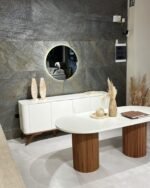 Echo İskandinav Oval Ahşap Bohem Masa 90x160 - Görsel 9