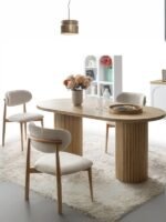 Echo İskandinav Oval Natural Ahşap Bohem Masa 90x160 - Görsel 2