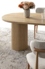 Echo İskandinav Oval Natural Ahşap Bohem Masa 90x160 - Görsel 5