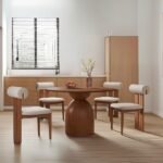 Elera İskandinav Doğal Ahşap Mutfak Masası 120x120