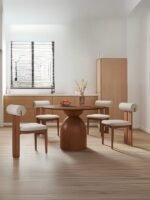 Elera İskandinav Doğal Ahşap Mutfak Masası 120x120