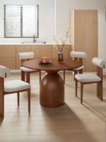 Elera İskandinav Doğal Ahşap Mutfak Masası 120x120 - Görsel 3