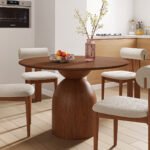 Elera İskandinav Doğal Ahşap Mutfak Masası 120x120 - Görsel 5