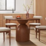 Elera İskandinav Doğal Ahşap Mutfak Masası 120x120 - Görsel 8