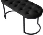 Elisse Siyah Metal Ayaklı Bench Puf - Görsel 6