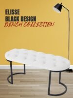 Elisse Siyah Metal Ayaklı Bench Puf - Görsel 7