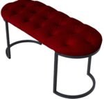 Elisse Siyah Metal Ayaklı Bench Puf - Görsel 17