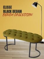 Elisse Siyah Metal Ayaklı Bench Puf - Görsel 19