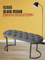 Elisse Siyah Metal Ayaklı Bench Puf - Görsel 37