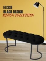 Elisse Siyah Metal Ayaklı Bench Puf - Görsel 48