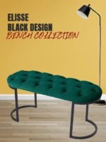 Elisse Siyah Metal Ayaklı Bench Puf - Görsel 54