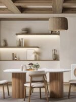 Gaia İskandinav Oval Natural Ahşap Bohem Masa 80x180 - Görsel 2