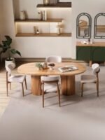 Gaia İskandinav Oval Natural Ahşap Bohem Masa 80x180 - Görsel 7