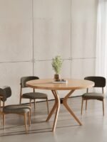 Haven Pergel İskandinav Doğal Ahşap Mutfak Masası 110x110