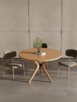 Haven Pergel İskandinav Doğal Ahşap Mutfak Masası 110x110 - Görsel 3