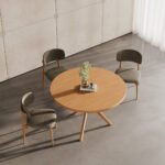 Haven Pergel İskandinav Doğal Ahşap Mutfak Masası 110x110 - Görsel 8