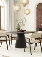 Hemera Ceviz Ahşap Yemek Masası 120x120 - Görsel 10