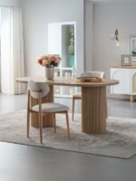 Horizon İskandinav Oval Natural Ahşap Bohem Masa 80x190 - Görsel 5