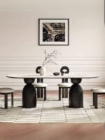 İmperial İtalyan Still Oval Ahşap Yemek Masası 100x210 - Görsel 10