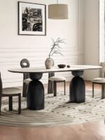 İmperial İtalyan Still Oval Traverten Yemek Masası 90x190 - Görsel 3