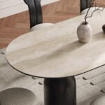 İmperial İtalyan Still Oval Traverten Yemek Masası 90x190 - Görsel 12