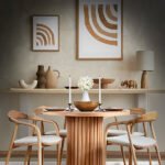 Kleopatra İskandinav Natural Ahşap Masa Sandalye Takımı 90x90