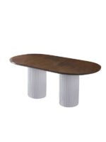 Liora İskandinav Oval Natural Ahşap Bohem Masa 90x200 - Görsel 6