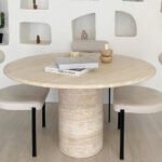 Lucca Yuvarlak Traverten Masa 100x100 - Görsel 3