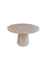 Lucca Yuvarlak Traverten Masa, Konik 110x110 - Görsel 3