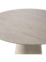 Lucca Yuvarlak Traverten Masa, Konik 120x120 - Görsel 3